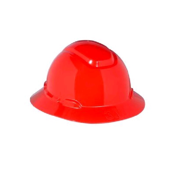 HARD HAT 3M FULL BRIM4-PT RATCHET SUSPENSION RED - Hard Hats